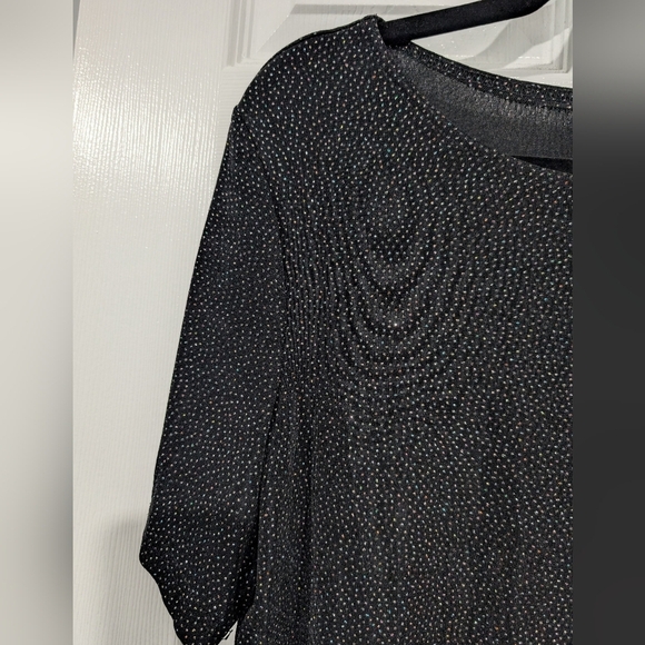 Vintage Briggs New York Black with Metallic Dots Top in Size 1X - Picture 3 of 8